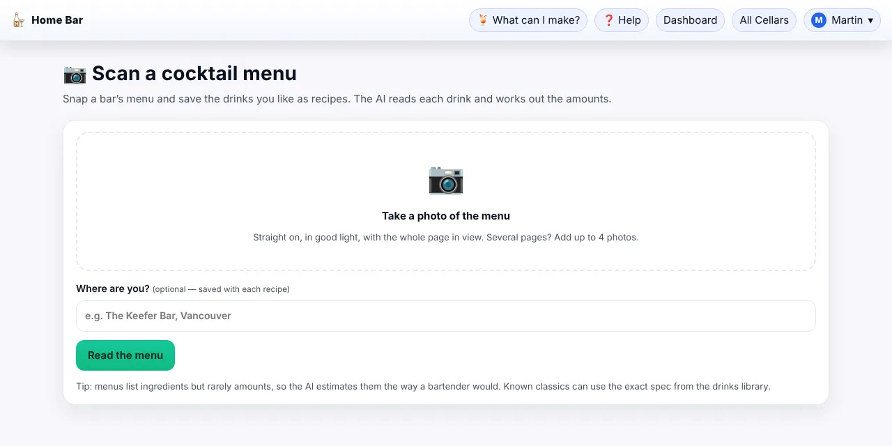 Snap the menu (up to 4 pages).